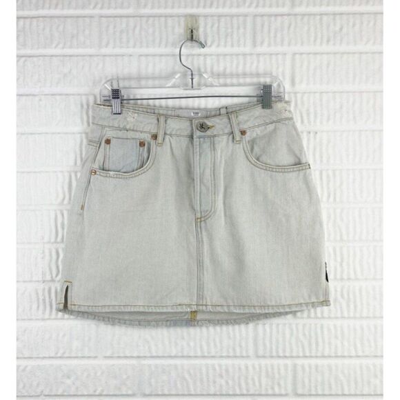 One Teaspoon Brando 2020 Mini NWT Denim Skirt High Rise Distressed Casual 30" - Picture 1 of 10